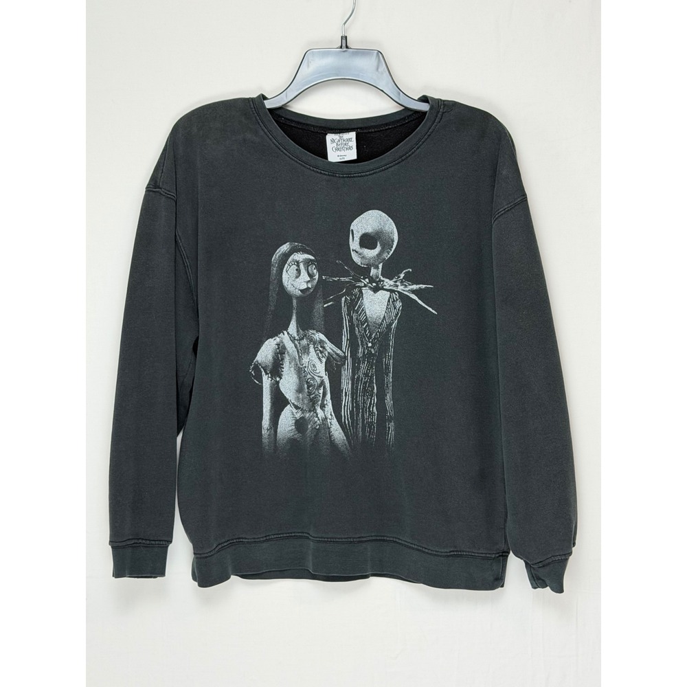 Disney Women Nightmare Before Christmas Sweatshirt S/M Black Jack Sally Graphic
